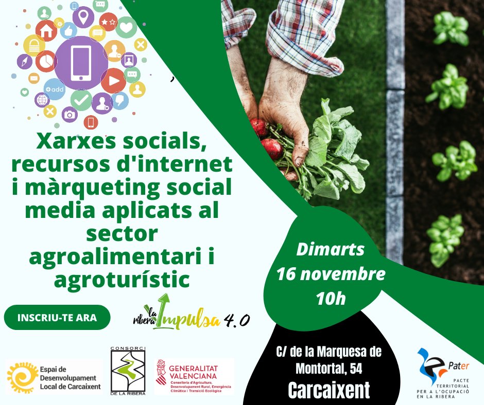 LaRiberaImpulsa's tweet photo. ¿Tienes una empresa en el 𝙨𝙚𝙘𝙩𝙤𝙧 🥦#𝙖𝙜𝙧𝙤𝙖𝙡𝙞𝙢𝙚𝙣𝙩𝙖𝙧𝙞𝙤 𝙤 #𝙖𝙜𝙧𝙤𝙩𝙪𝙧𝙞́𝙨𝙩𝙞𝙘𝙤 👩‍🌾 y te gustaría potenciarla🔝? Entonces esto te interesa 😎👇👇
https://t.co/9cJRTgDW4v
@GVAagroambient @ADLCarcaixent @AjCarcaixent #Consorcidelaribera #agricultura https://t.co/2d6UPvJJpW