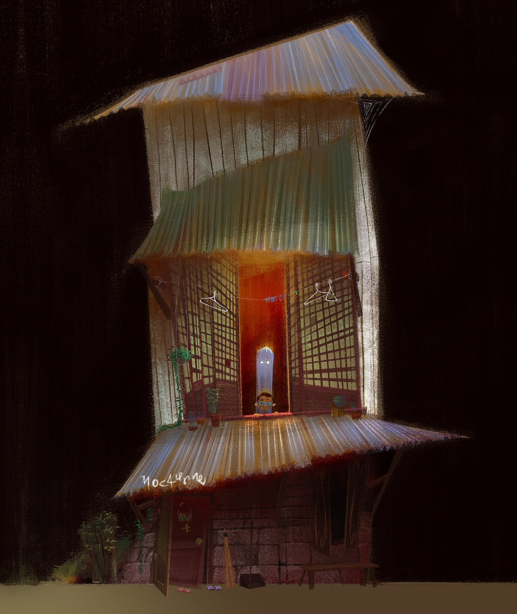 noc4urne's tweet photo. Inspired by the haunted house I grew up in ⊂(≖.≖⊂ )∘˚˳° #digitalpainting #artph https://t.co/4HNyCiiGSn