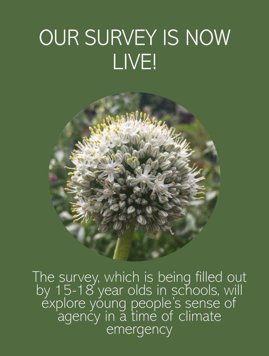 Our survey is now live!! As well as gathering extensive data on young people's experiences of the climate emergency, it is being shared by teachers and researchers during class time in schools as a way of engaging young people in climate conversations during #COP26