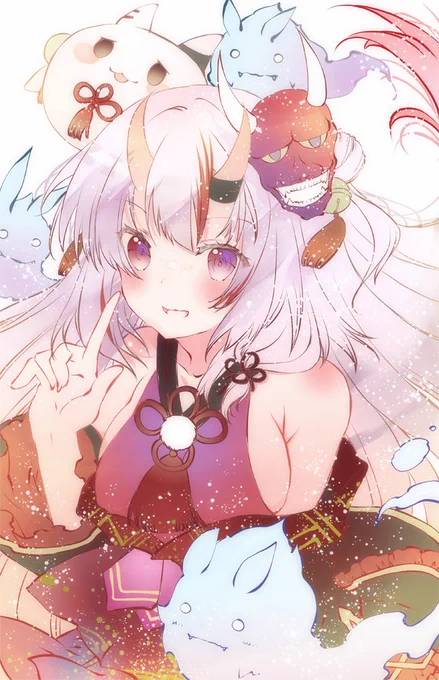 お題箱から(*˘︶˘*).。.:*♡百鬼あやめちゃん(*˘︶˘*).。.:*♡らふ(*˘︶˘*).。.:*♡ #百鬼絵巻 