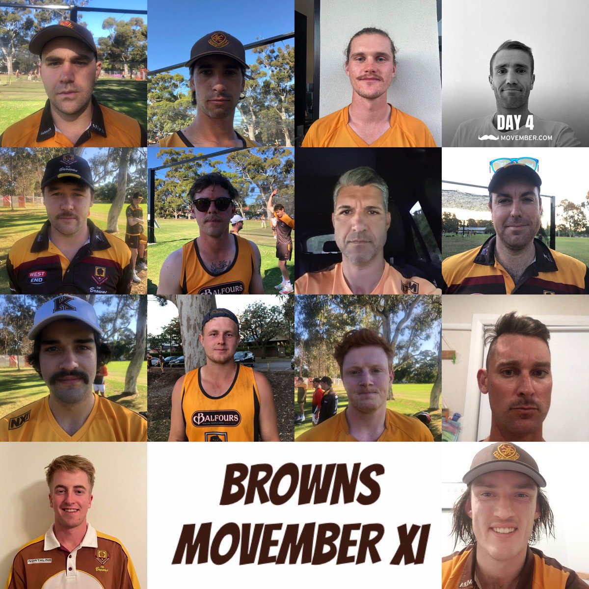 KensingtonDCC's tweet photo. The Browns Movember XI would  absolutely love if you could help support this amazing cause. Please help the lads along in there efforts, we’ve raised $1,140 so far and if you’d like to contribute please use the link below and donate 💛🤎

https://t.co/vEMOHu8VJ7

#Movember2021 https://t.co/skNDbWueaB