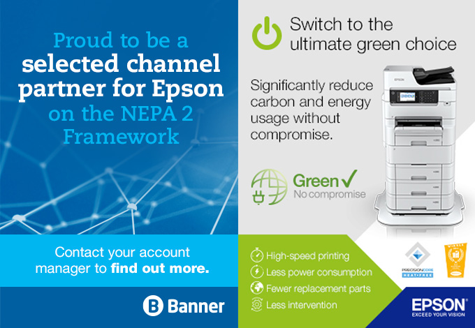 Banner_1's tweet photo. Switch your printing to the ultimate green choice with @EpsonUK , who have chosen us to be a channel partner on the NEPA framework!
Contact your account manager today to discover more about Epson products #withBanneryoucan https://t.co/5UgSvvVs7g