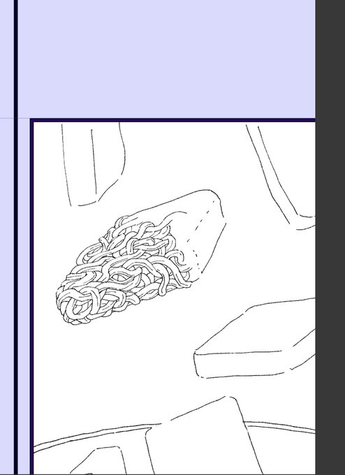 ずっと冷凍うどん描いてる 