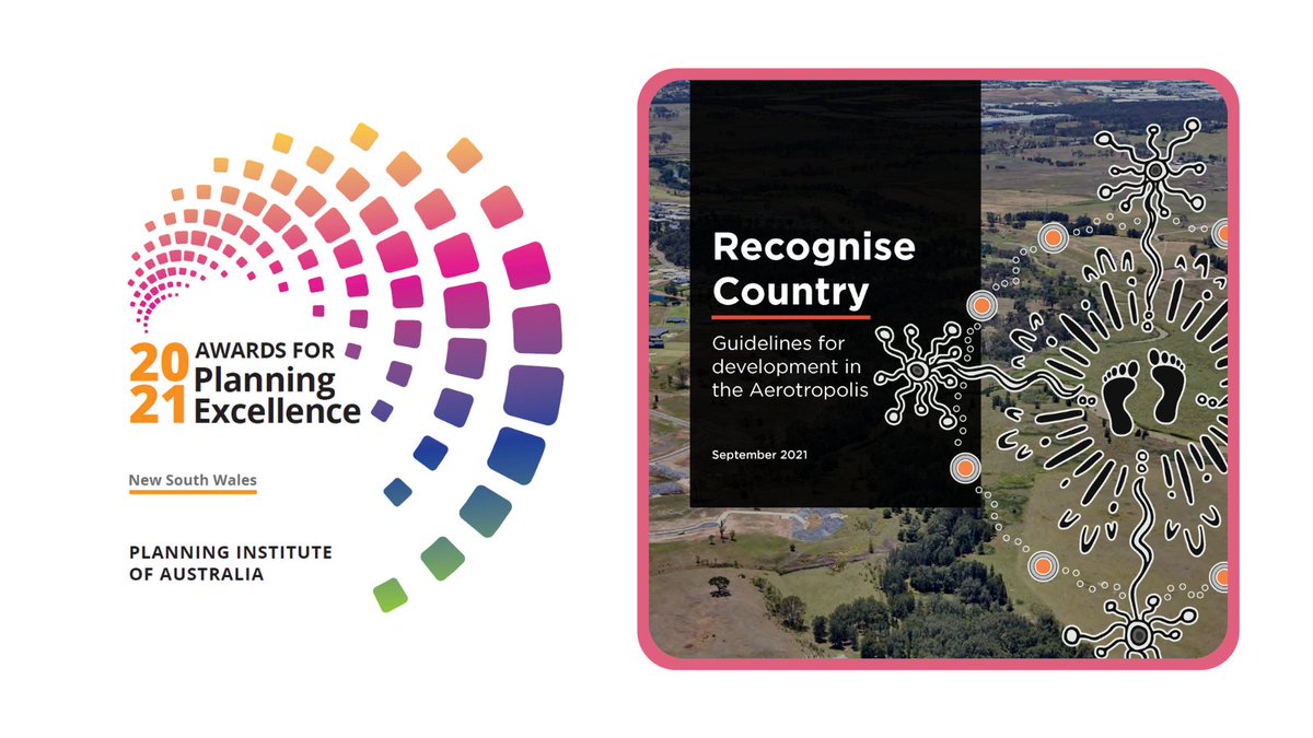 The final award is the prestigious President's Award. Congrats to team from Zion Engagement and Planning, GHD and Western Sydney Planning Partnership for ‘Recognise Country: Guidelines for Development in the Aerotropolis’. Congratulations to all involved! #PIANSWAwards21