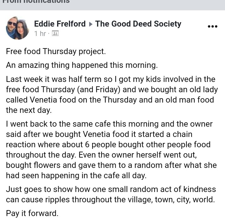 Paying it forward in all its glory in Sunny Pontypridd

#randomactsofkindness #pontypridd