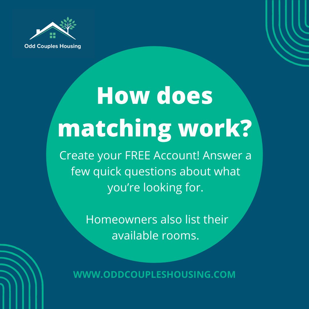 OddCouplesInc's tweet photo. Looking for a compatible roommate? We're here to help! Get started FREE + find your perfect housemate:  https://t.co/G7lvU2Kapk 

#homesharing #homeowners #emptynesters #ageinplace https://t.co/eMpn4kzDpB