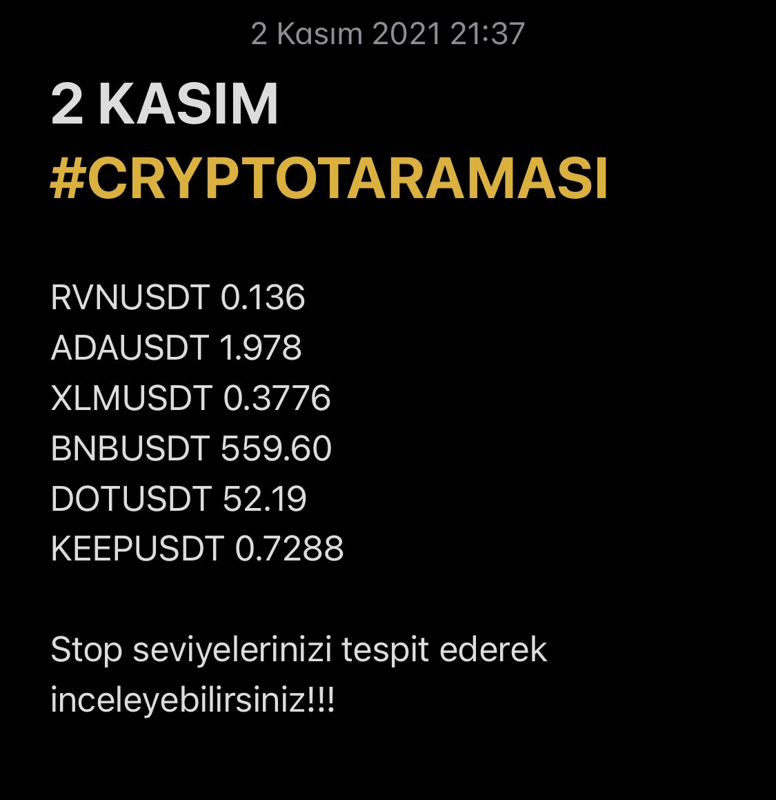 yaman_ihsan's tweet photo. 2 Kasım #CRYPTOTARAMASI kar-zarar durumu.

#KEPP 0.72-0.84 %16 Kar 🚀 
#RVN 0.136-0.149 %10 Kar 🚀
#ADA 1.97-2.17 %10 Kar 🚀
#XLM 0.37-0.39
#DOT 52.19-54.54
#BNB 559.60-570 

📌📌https://t.co/Xdt017t2lr https://t.co/YiJFipigOd