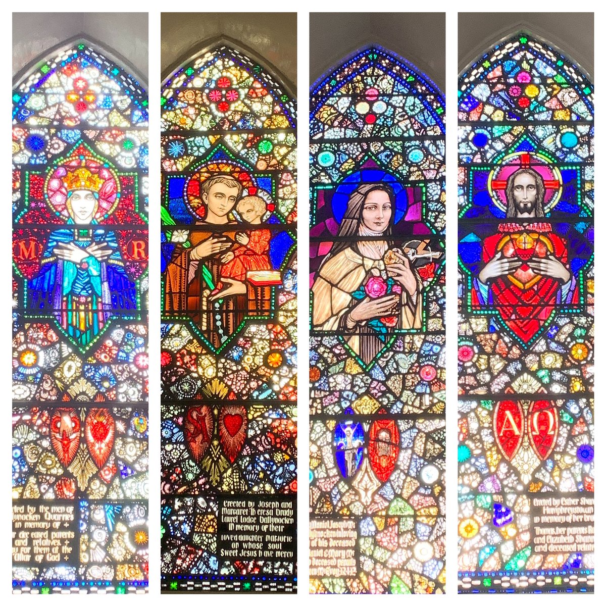 abitinclined's tweet photo. Looking closely at #RexRegum in Valleymount Church, Wicklow. Anyone else see #KeanuReeves ? The stained glass windows here date from 1930s with those to the side aisles by Harry Clarke and those to the chancel, Rex Regum and attendant angels, by Hubert McGoldrick. #stainedglass https://t.co/ReOvCCh8C1