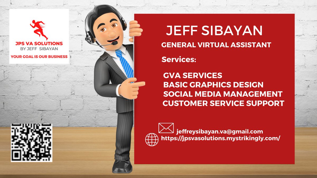 jps_solutions's tweet photo. I am Jeff Sibayan of JPS VA Solutions, and I offer Customer Service Support services: 
✔️Phone
✔️Chat
✔️Email
✔️Data Entry
✔️Ticket Support
✔️Chatbot Development
#generalvirtualassistant#virtualofficeassistant#virtualbusinessassistant#hirevirtualassistant#virtualassistantcompany https://t.co/JThQ4abTa7