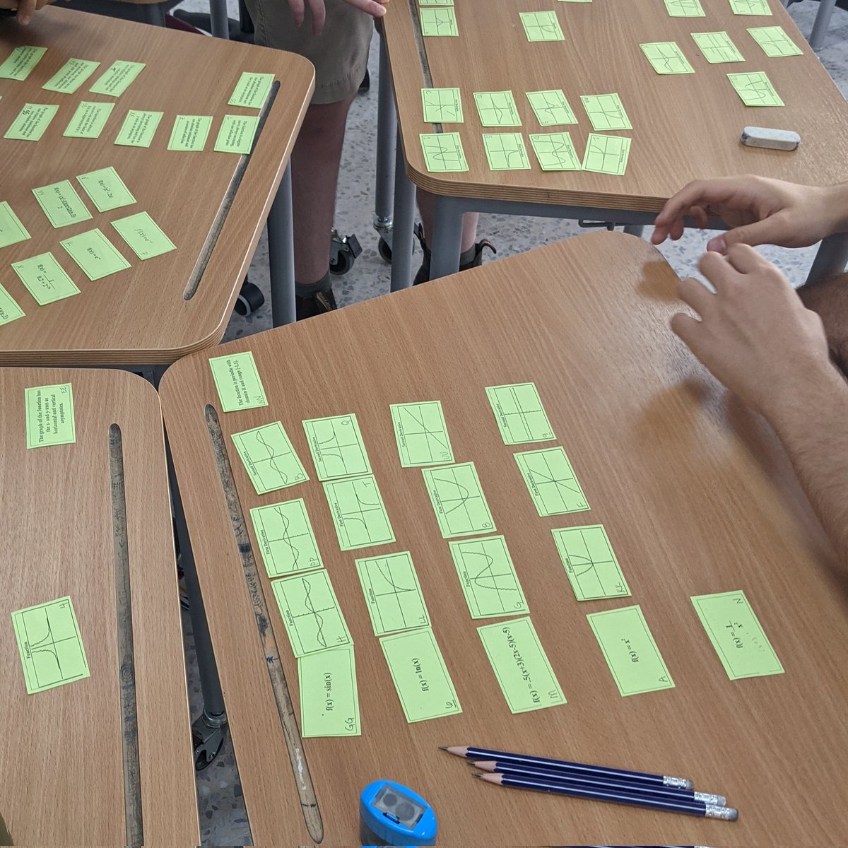 doesmathforfun's tweet image. 15 years later and students still enjoy this simple card sort to better see the connections between functions and the graphs of their derivatives. I love listening to their math vocab while they work. #iteachmath #acsamman #apcalculus