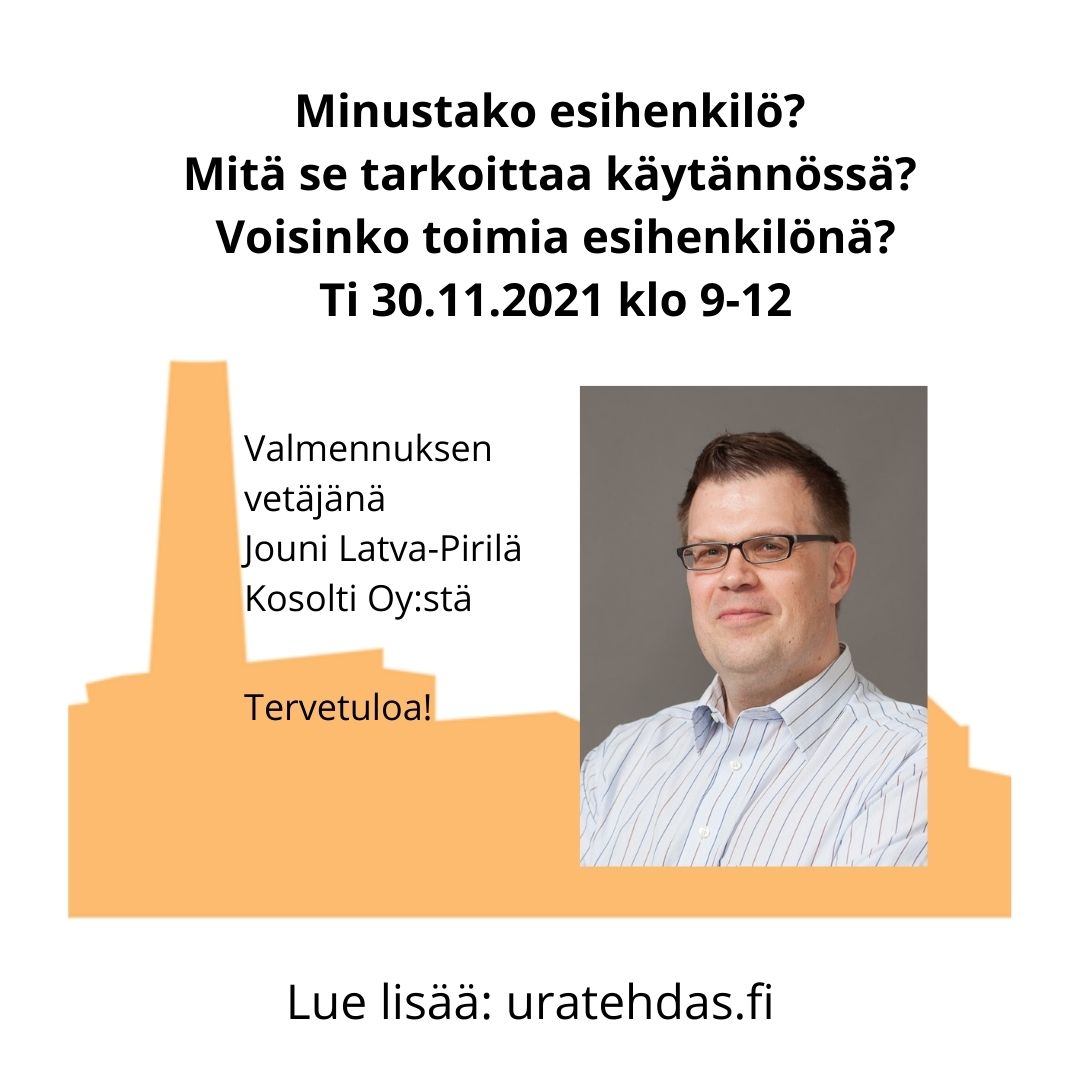 Uratehdas's tweet photo. Ti 30.11 klo 9-12 Uratehtaalla: Minustako esihenkilö? Mitä se tarkoittaa käytännössä? Voisinko toimia esihenkilönä? Valmentajana Kosolti Oy:n Jouni Latva-Pirilä. Ilmoittaudu: https://t.co/H0TGFKklRS

Tervetuloa!

#uratehdas #uraohjaus  #korkeastikoulutetut #tampere #pirkanmaa https://t.co/BUZnb1YK84
