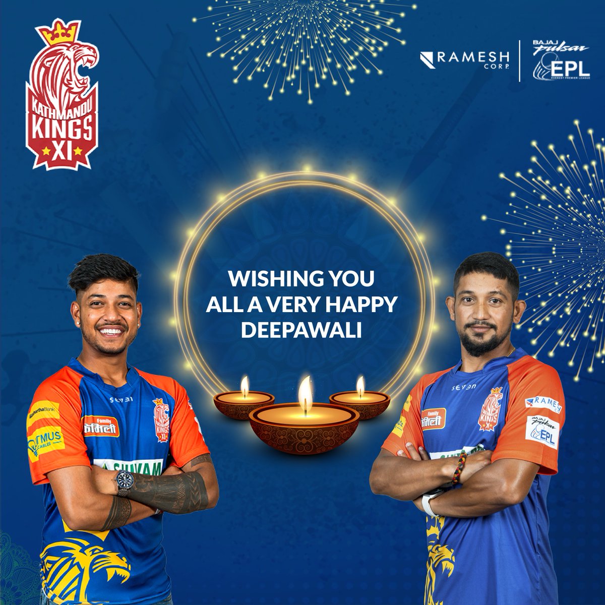 Kathmandu Kings XI family would like to wish you all a very happy Deepawali...have a prosperous and wonderful Tihar...