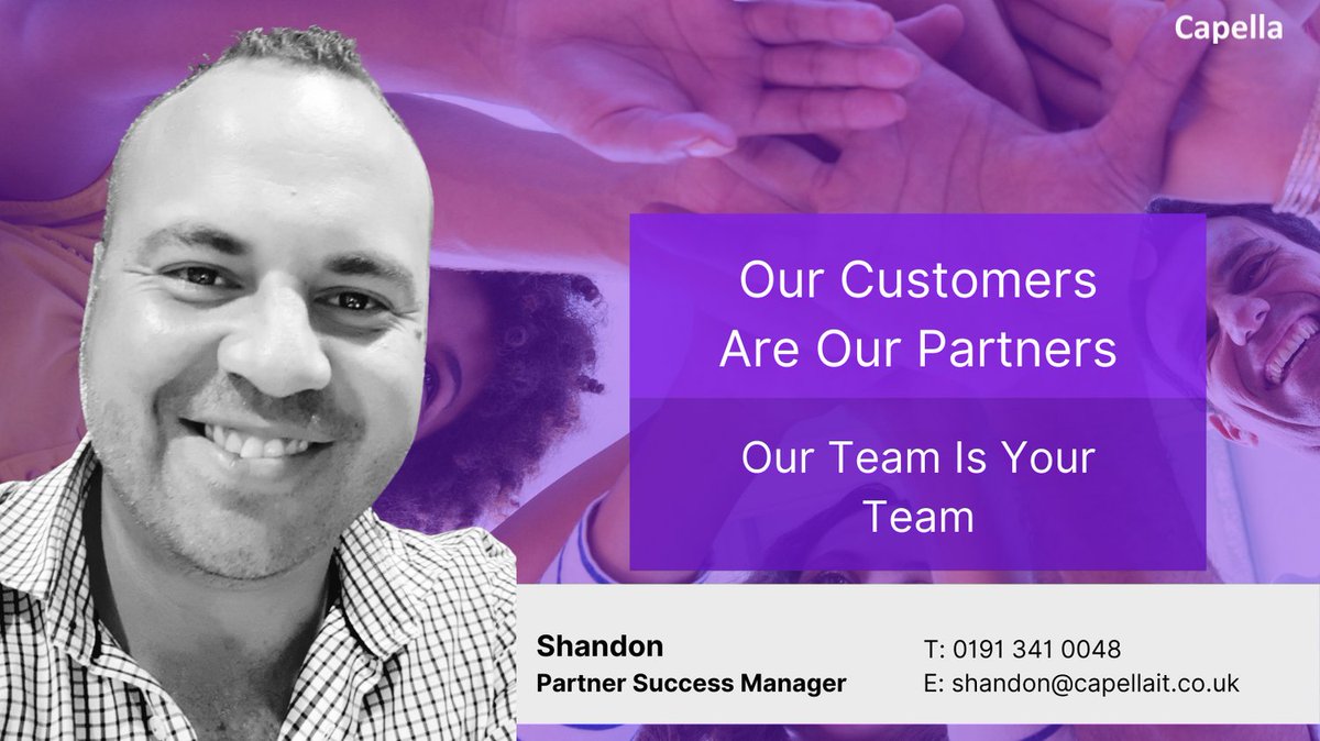 capellaituk's tweet photo. Our Customers are Our Partners!

Let's bring our teams together in our Journey to Success!

Lets Talk
https://t.co/JNhKgmwUJK

shandon@capellait.co.uk
0191 341 0048

#itservices #itsupport #success https://t.co/5umQuGYTOE