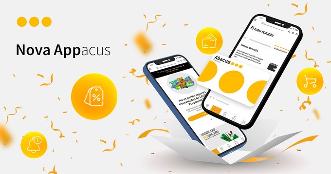 abacus_botigues's tweet photo. 📲 Nova app d'@AbacusCoop! 🟡🟡🟡

Hi trobaràs:
✅ El teu carnet de soci/a.
✅ Descomptes i promocions.
✅ Comandes online.
✅ Tots els productes per comprar online.
✅ Notificacions de novetats i ofertes.

Descarrega-te-la aquí! ➡️ https://t.co/neez3OqbNN

#somelquefem https://t.co/a8Ns7ahyTj