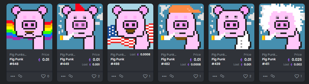 brokekollector's tweet photo. @nftanothersigma My #PigPunks Collection by @FarmPixels 🐷https://t.co/exsRmtD2LU https://t.co/7hHkmeHZYb