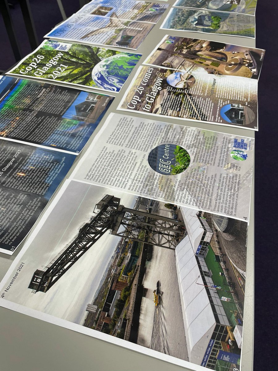 MrMcAlpineCDT's tweet photo. Our S3 Graphics class have been learning to make professional looking magazine layouts based on @COP26 - they were tasked with showcasing Glasgow as a host city. https://t.co/7QLzZfauJP