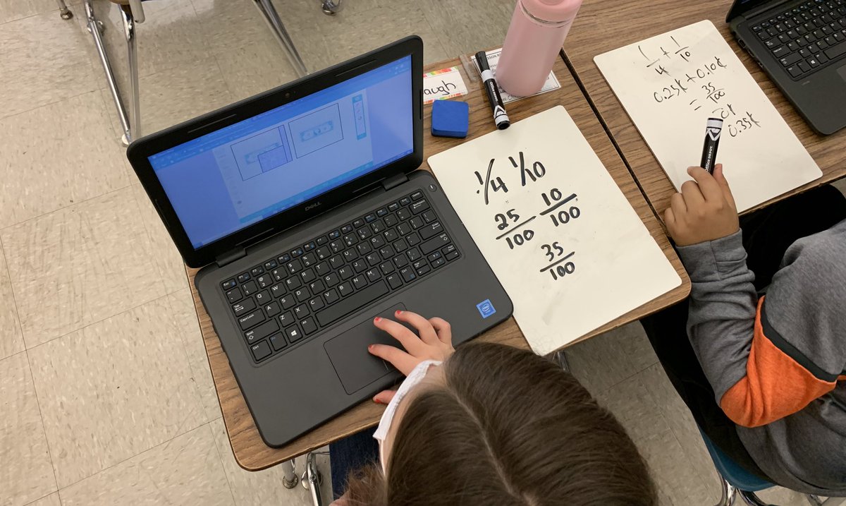 hes_smcps's tweet image. Ms. La’s 5th grade students are hard at work using their math tools working with fractions. @SMCPS_ElemMath