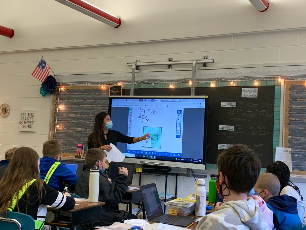 hes_smcps's tweet image. Ms. La’s 5th grade students are hard at work using their math tools working with fractions. @SMCPS_ElemMath