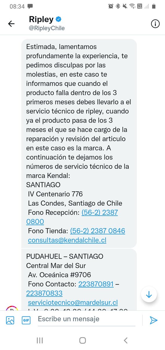 Franche85338949's tweet photo. @RipleyChile osea estos se pasan el producto esta en arica y quieren que lo envíe a stgo , soy agredida verbalmente por una jefa de tienda notificó a la gerente y 0 respuestas y ahora esto , no vuelvo a comprar en ripley iniciare acciones legales https://t.co/Rkls6FUsSm