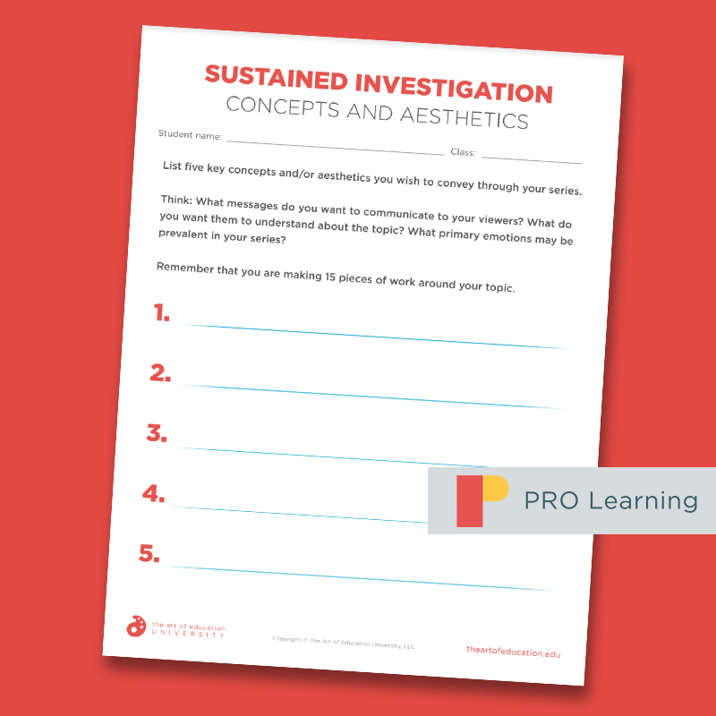 theartofed's tweet photo. Do you teach AP Art courses and find your students struggling to develop their sustained investigation and ideas? Check out this #PROLearning Pack for some strategies to strengthen their AP portfolios: https://t.co/VscsM3xfMs https://t.co/DaiMfAuZh7