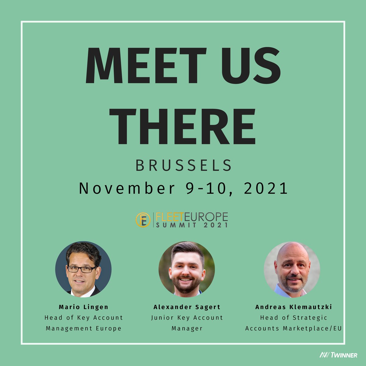 digitaltwinn's tweet photo. Another event ahead: meet us at the Fleet Europe  Summit on November 9-10 in Brussels. We're already excited to meet with European fleet managers to catch up on vehicle remarketing.
#fleetmanagement #remarketing #brussels https://t.co/OTpwdI7GmN