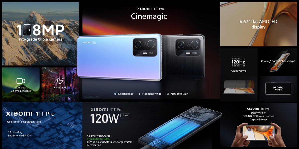 Xiaomi 11T Pro memberikan pengalaman fotografi dan videografi yang benar-benar pro dengan segala fitur ajaibnya! 

Pengalaman visualmu akan lebih istimewa dengan kualitas teknologi terbaik speaker ganda dari Harman Kardon dan dukungan resolusi 8K serta HDR10+! #Workyourmagic