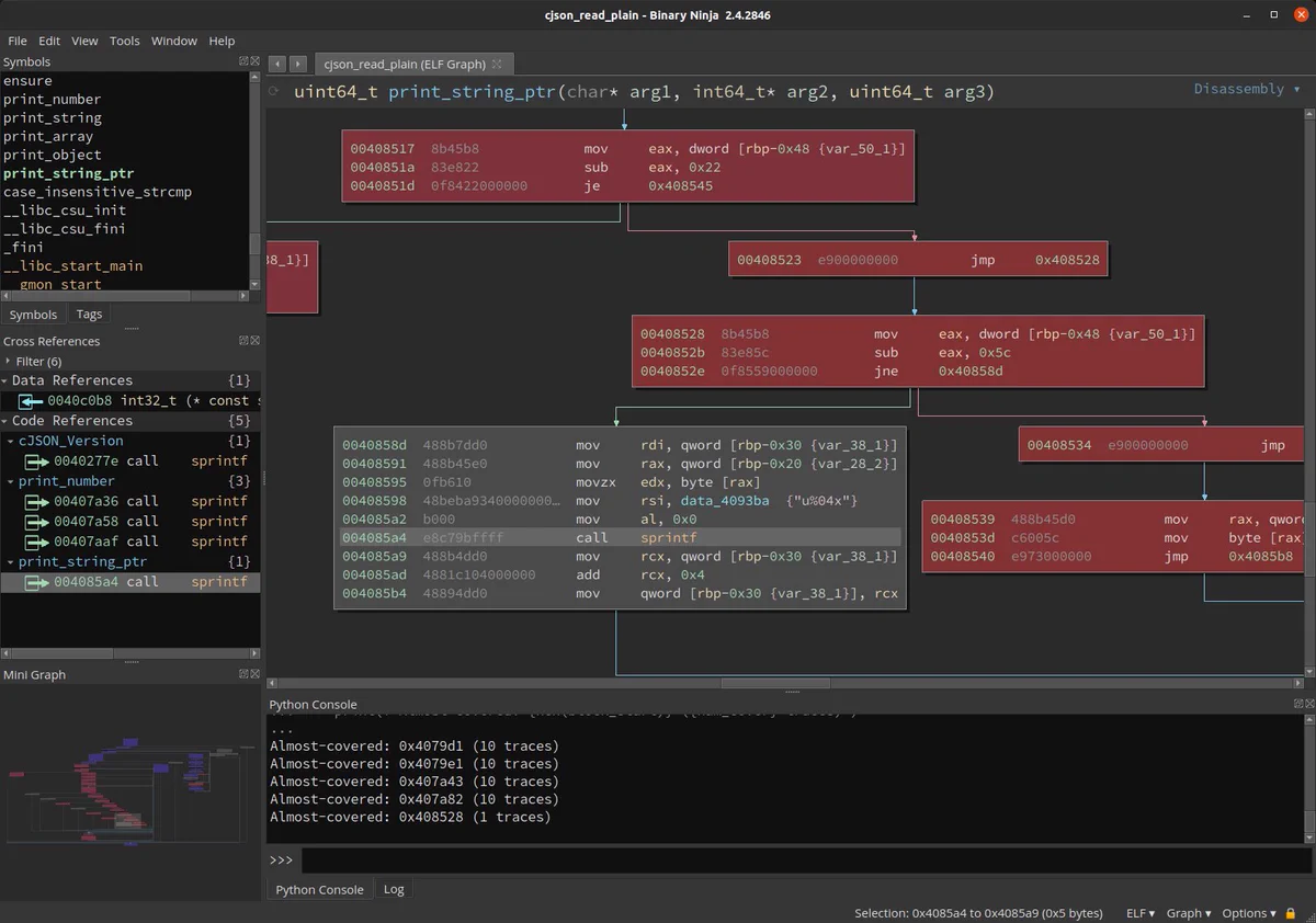 Coverage analysis in Binary Ninja with bncov: more than just basic block highlighting