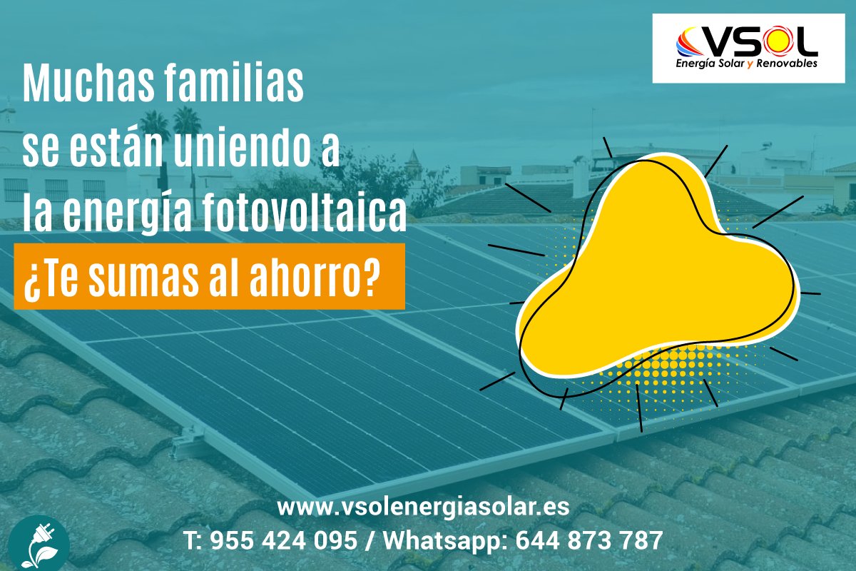 Vsol_Solar's tweet photo. Muchas, muchas, muchas #familias se están uniendo al poder de la energía #fotovoltaica: gratis, limpia y sostenible. ¿Te sumas al ahorro? ☀

Infórmate en https://t.co/W7NyKtUFFR o llámanos al ☎955424095. Ha llegado tu momento! 👌 https://t.co/4J4CLkmpaj