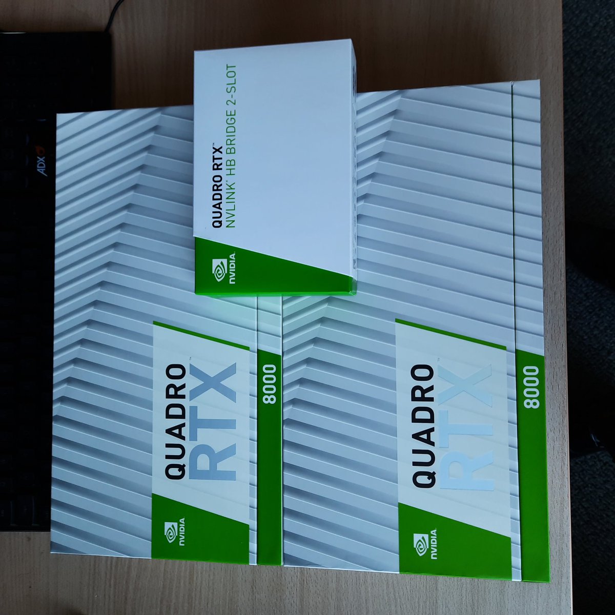 rajr0's tweet photo. Finally, the GPUs have arrived! Thanks to @nvidia Academic hardware grants!
Let's set it up, and do some heavier #MachineLearning #AI for material discovery and characterization. @cranntcd @ambercentre @ssanvito #nvidiaacademichardwaregrants https://t.co/6ptRBbsauN