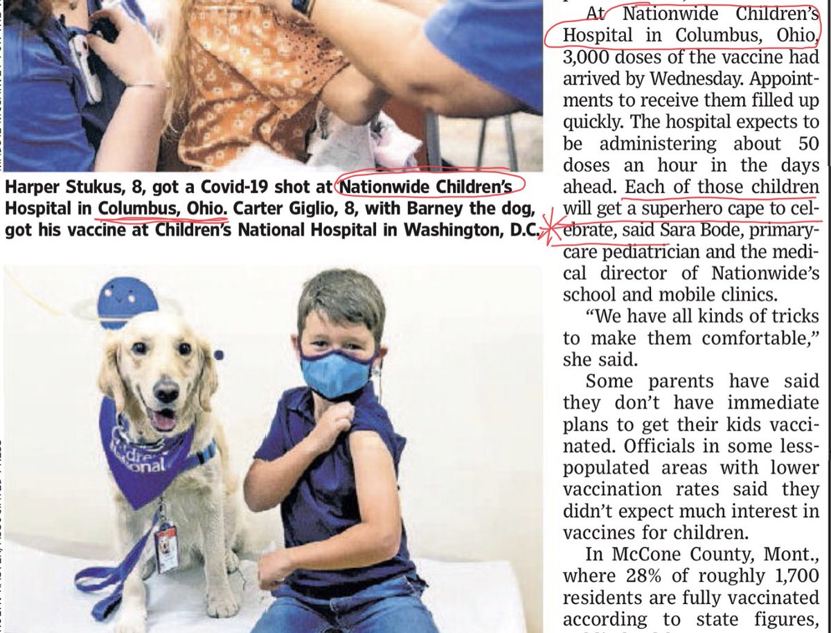 idpharmd's tweet photo. Pediatric🦠 #covid-19 💉 #vaccine roll out today ⁦@nationwidekids⁩ giving superhero capes and greetings by 🐕! Great idea ⁦@OSUWexMed⁩ ⁦@PedsPharmD⁩ ⁦@JGPharmD⁩ ⁦@IDSAInfo⁩ ⁦@ConanMacDougall⁩ https://t.co/nE5iIxN0LY