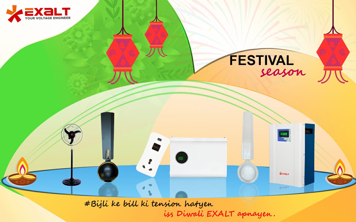 EnergyExalt's tweet photo. Lets celebrate #Dipawali with #Exalt...
#exalt #innovations #startups #voltagestabilizer #exaltenergy #Voltage #lithium #lithiumbattery #Diwali #diwalioffer
Call us at 18003134818 or visit https://t.co/xjCqBiEERU https://t.co/B8qL3ODrPi