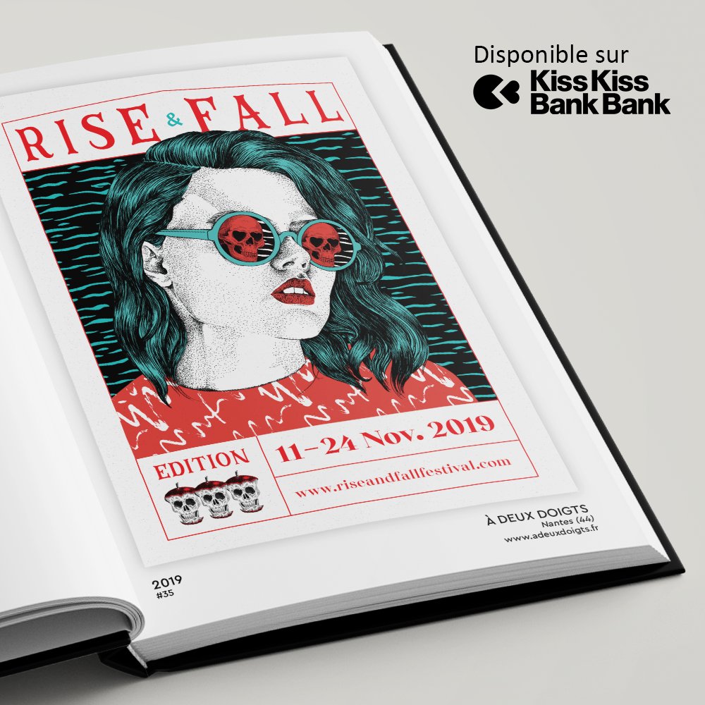 En 2019, l'affiche du Rise &amp; Fall Festival réalisée par notre très talentueux duo d'illustrateurs A deux Doigts est entré dans le Top 100 Topaff des plus belles affiches de Festival ! 😎🤘 Rdv sur Kiss Kiss Bank Bank pour participer à la collecte !