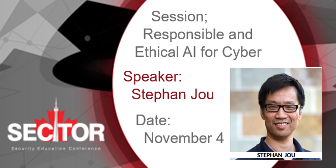 OpenTextSec's tweet photo. How does a 20-minute primer on #ethicalAI sound? Stephan Jou (@eeksock) will tell you all you want to know in this #sectorca presentation at 13:00. See more at https://t.co/gvV9EJ8bVA @sectorca #CyberSecurity #CyberResilience https://t.co/EOdkFaXk3c