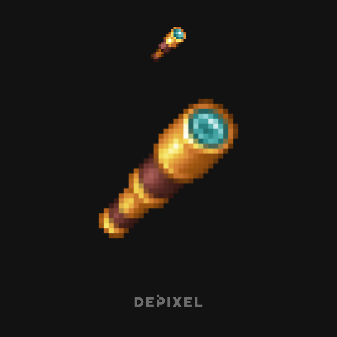 PolyFlore's tweet photo. Spyglass from #Minecraft 1.17 upscaled for #Depixel. https://t.co/3qtK6BaLUK