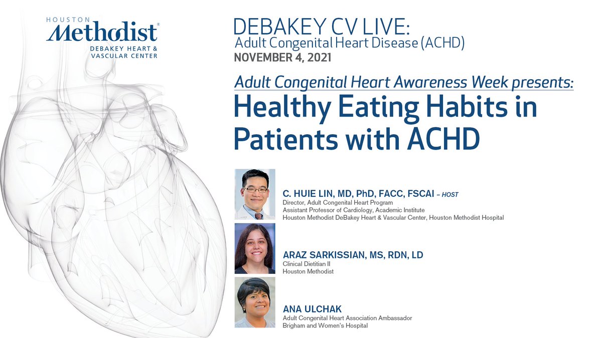 ZipperSisters's tweet photo. Today, November 4th  at 5 PM CST Join @HuieLin Live from @MethodistHosp  for "Healthy Eating Habits in Patients with ACHD with tips from amazing #ZipperSister &amp; @ACHA_Heart Peer Mentor  @AnnieUlchak along with Araz Sarkissian! you don't want  to miss this session! Register asap! https://t.co/XAh7vr3dHe
