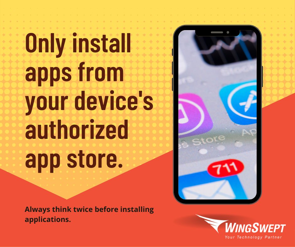 solutionworx's tweet photo. A reminder to everyone when it comes to installing apps to your mobile device: only install apps from your device's authorized app store. It is a large red flag if there is ever a time where an app asks you to grant it additional privileges. https://t.co/mENO2fbKge
