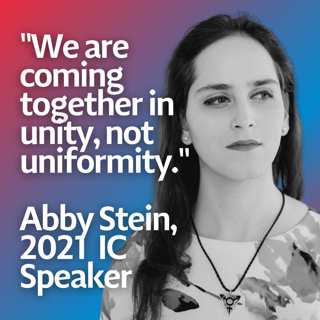 Don't miss trans rights activist and Jewish educator Abby Stein at this year's IC! More info and registration at usy.org/ic. 

#USY #USYIC2021