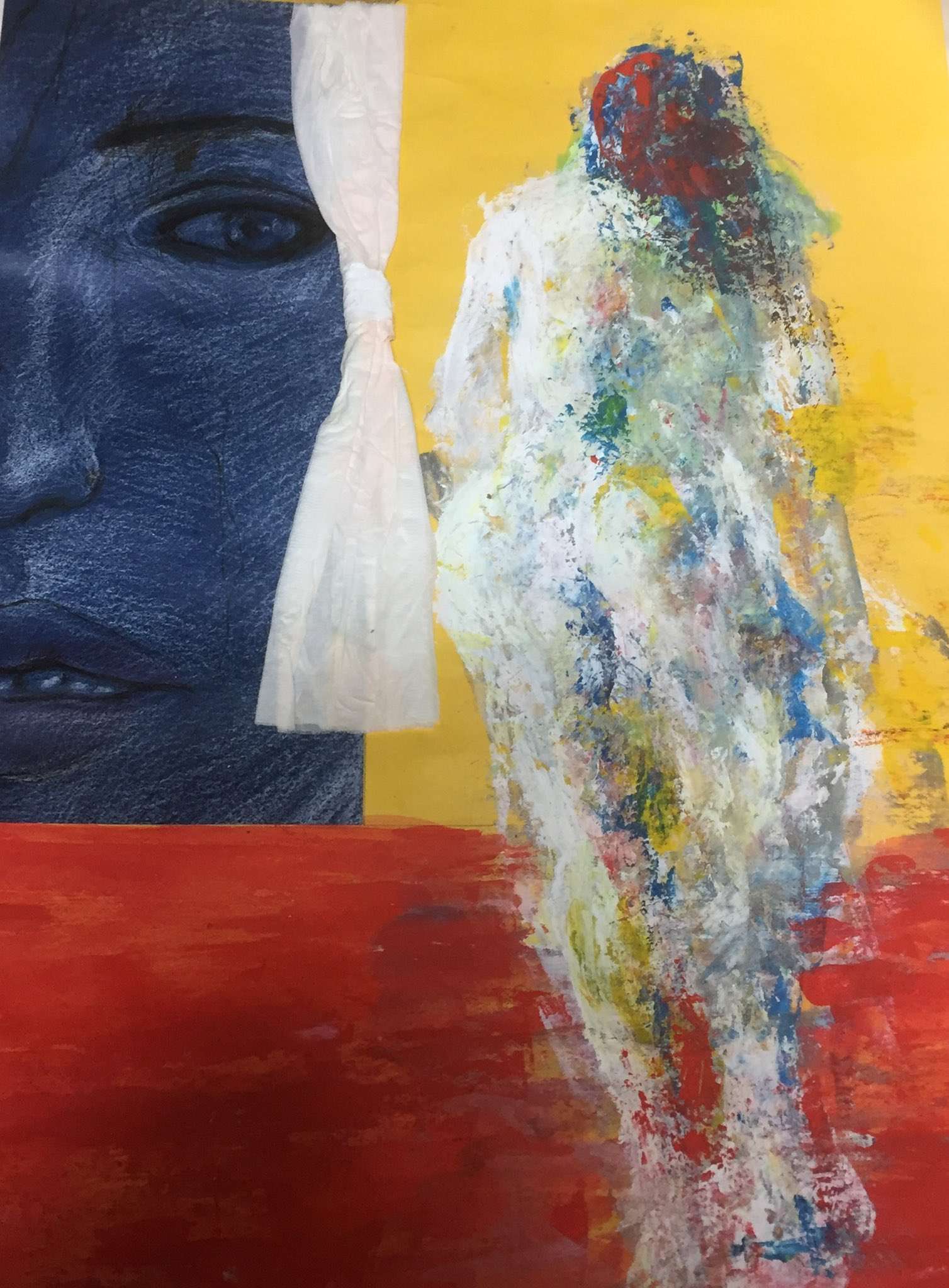 街』 オリジナルシュールレアリズム的幻想絵画 P10号油絵（油彩）