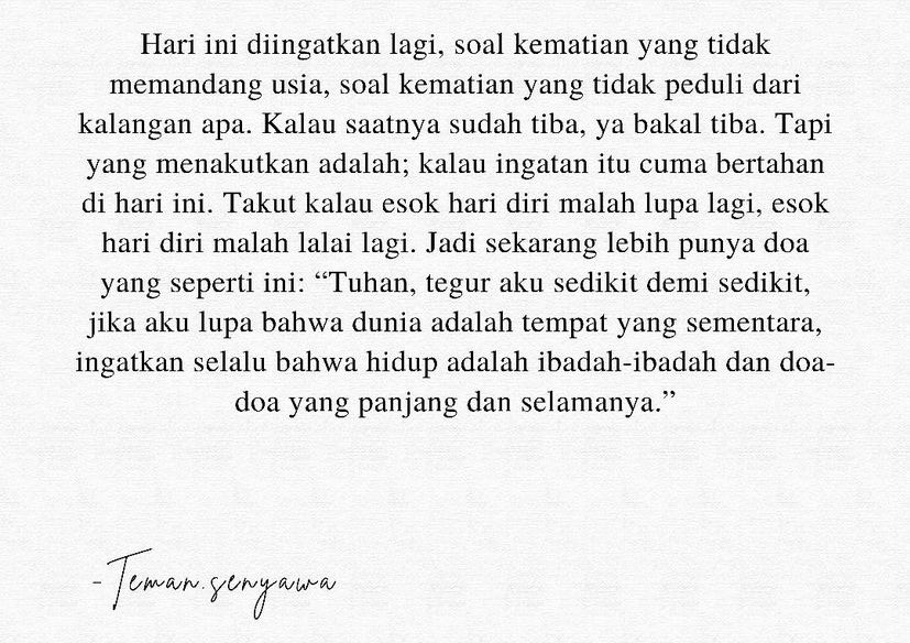 DSatuwagapat's tweet photo. Yaa, Mati itu pasti 🤍

my deepest condolences on the loss of Vanessa Angel n suaminya ..
Cerita mereka tidak sedikit dan tidak selalu baik. Tapi ternyata mereka sehidup semati. 🤍 rest in peace https://t.co/dvu0uXDb7y