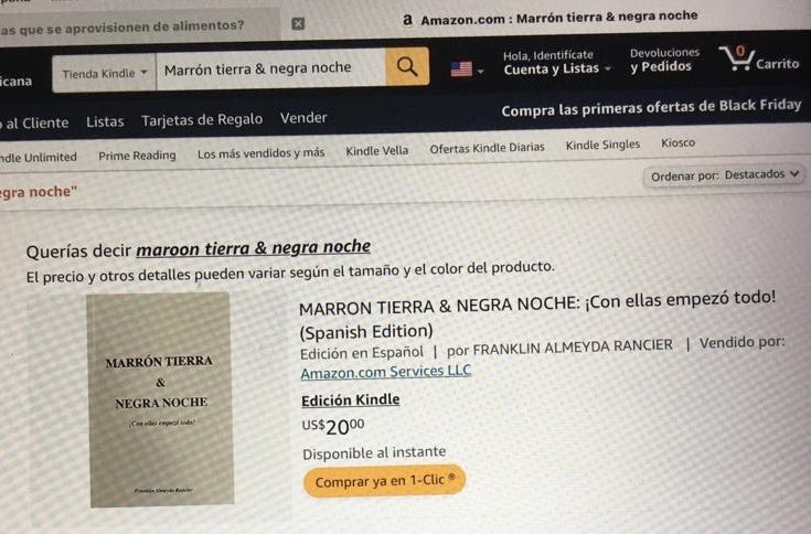 En Amazon, Cuesta del Libro y La Trinitaria está la historia novelada “Marrón Tierra &amp; Negra Noche”
