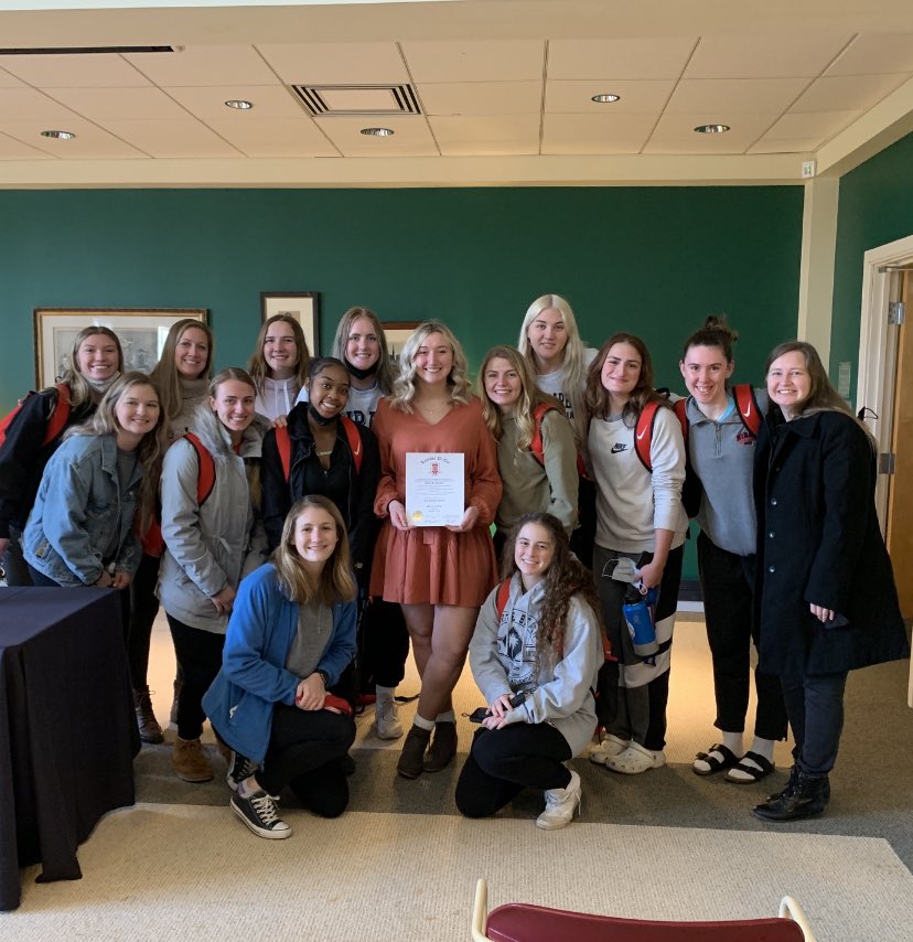 RChrustic's tweet photo. On and off the court, this a a great volleyball team!  Thank you supporting each other academically as well as athletically!  @HiramWVB @hiramcollege @Hiram_Athletics @emilychrustic https://t.co/z00Sx5Idup
