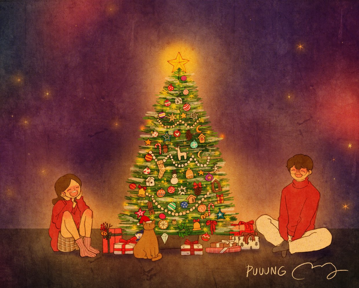 Puuung On Twitter: "The Christmas Card Illustration, Which Was Scheduled To Be Revealed On November 6, Was Completed Earlier Than Expected. I Want To Show You As Soon As Possible, So I'm