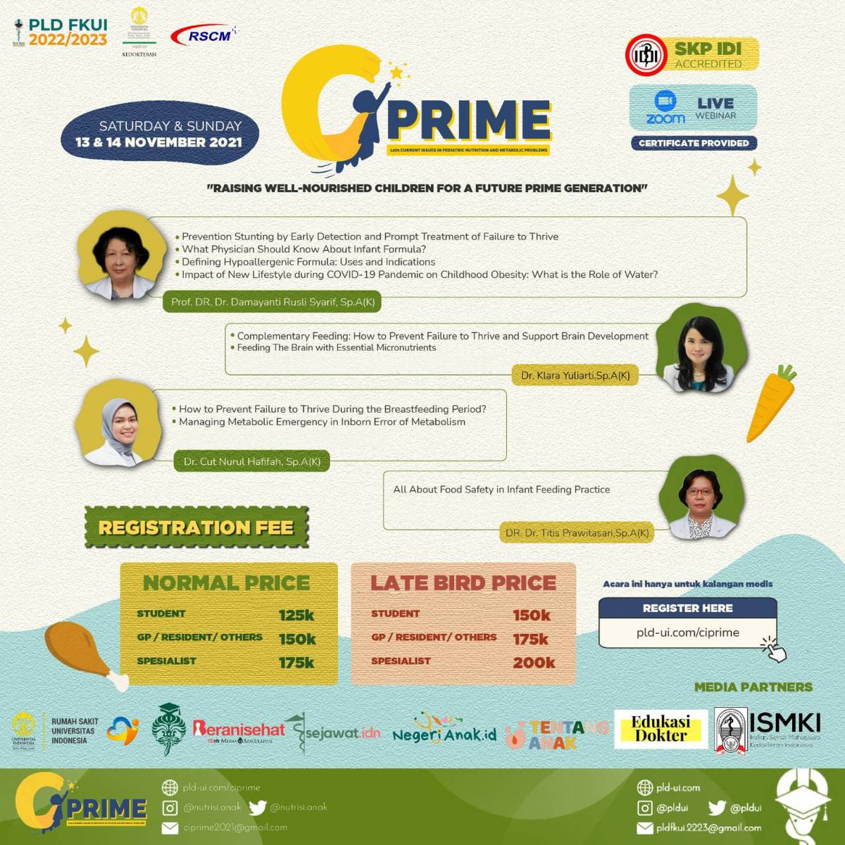 pldfkui's tweet photo. [The 12th CIPRIME]

Diselenggarakan pada 13 &amp; 14 November 2021

Dengan rangkaian acara terdiri atas 9 Simposium &amp; 9 Workshop

Segera daftarkan dirimu di https://t.co/TCBI99I4WD
Untuk informasi selengkapnya: 
Twitter: @ciprime2021
CP registrasi : 0857-7009-8025
#PLDUI https://t.co/y4Vb92Vdp9
