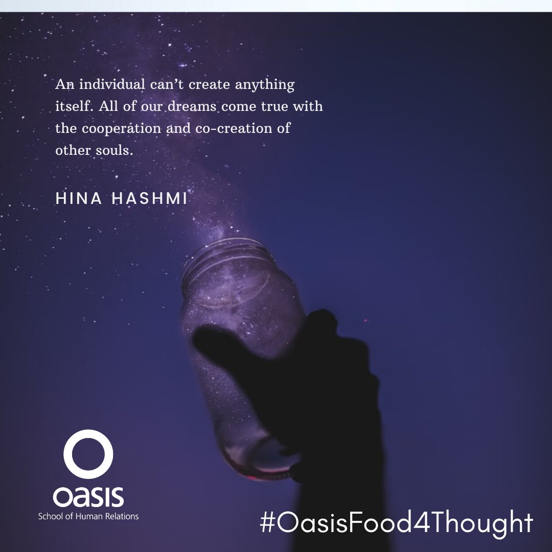 Oasis_HR's tweet photo. Today's quote is from Intuitive Empowerment and Happiness Coach, Migraine Cure Specialist, International Speaker and Clinical Psychologist Hina Hashmi.
#OasisFood4Thought #cocreation #hinahashmi #thursday https://t.co/BFpzleMXit