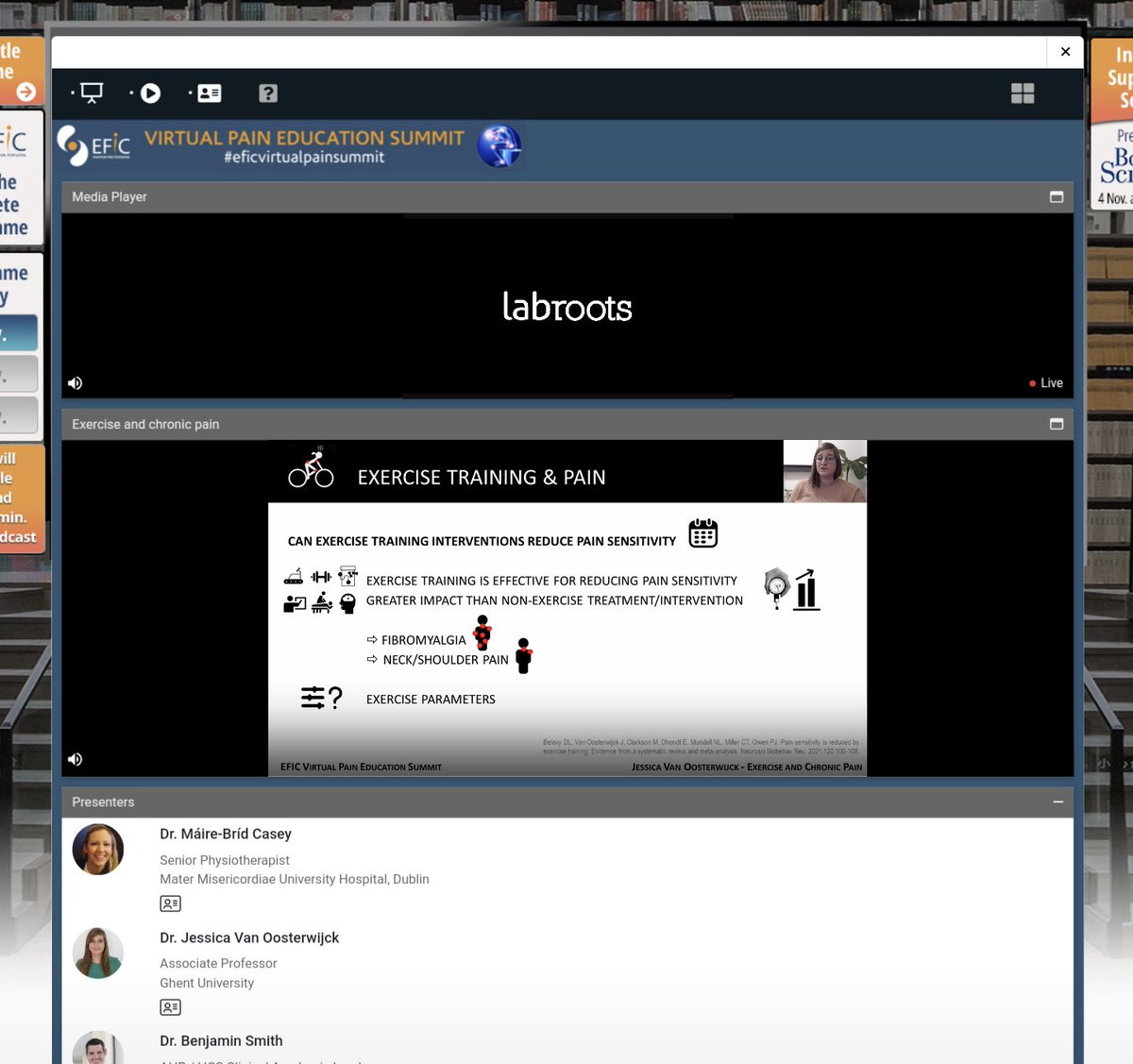 We are live at the #EFICVirtualPainSummit! No worries if you have missed our session on exercise and chronic pain, as you will be able to watch it on the virtual platform.
