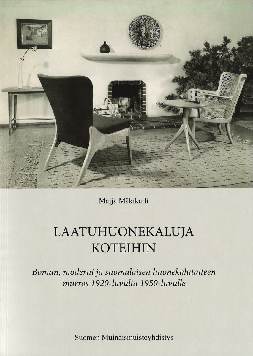 muikkarit's tweet photo. Hiljattain väitelleen Maija Mäkikallin huonekalusuunnittelun ja -teollisuuden historiaa käsittelevä väitöskirja löytyy nyt Tiedekirjasta. Runsaasti kuvitettuun teokseen voi tutustua myös verkossa Turun yliopiston julkaisuarkistossa. Mukavia lukuhetkiä! #boman #modernismi https://t.co/96fBxFiJe8
