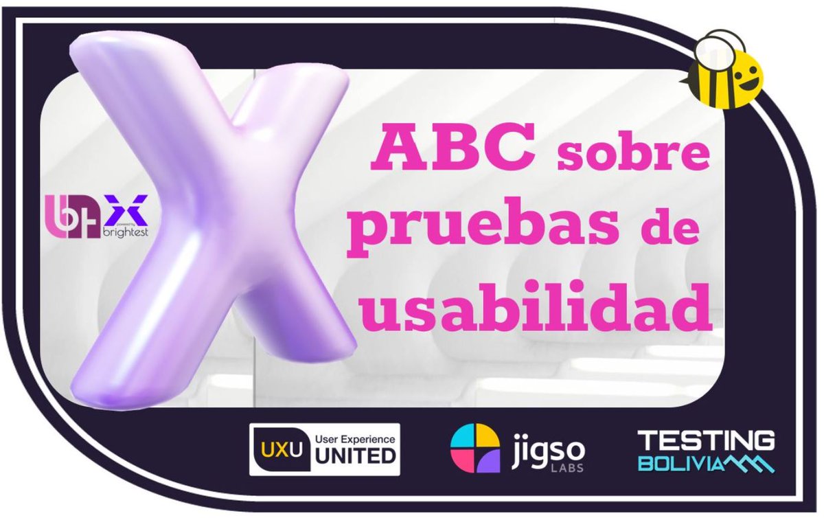 Mañana a las 12:00pm hora Bolivia
registro #GRATUITO: lnkd.in/d-2DF9Ep
#Joanna Arnaiz Chiozza de <a href="/jigsolabs/">Jigso Labs</a> nos trae este gran webinar sobre pruebas de usabilidad durante el <a href="/testingbolivia/">Testing Bolivia 🇧🇴</a> #SoftwareTesting