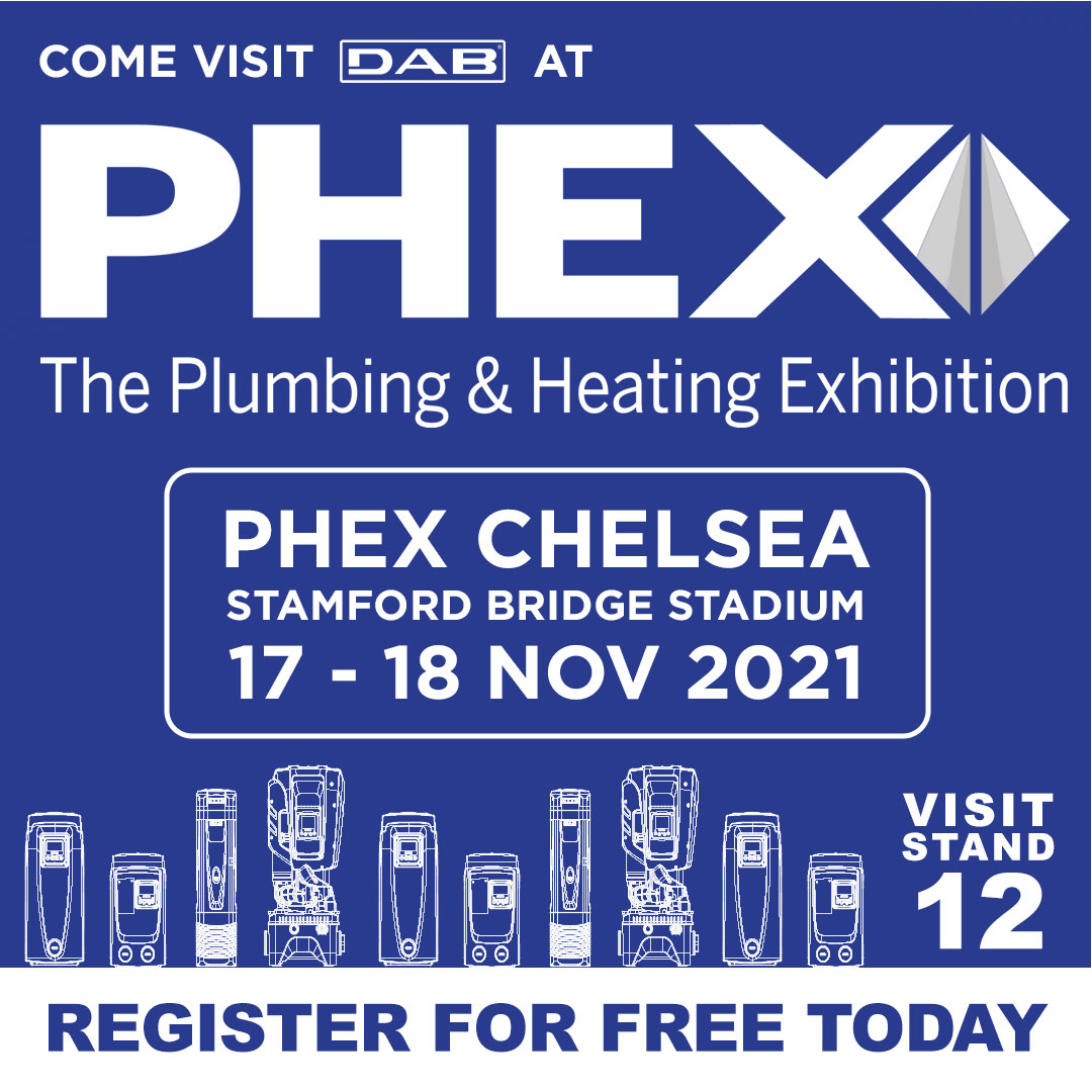 DABPumpsUK's tweet image. We&apos;re exhibiting at the @phexshow Chelsea Plumbing &amp;amp; Heating Exhibition and we would love to meet you there!
PHEX returns to the Stamford Bridge Stadium on the 17 - 18 November 2021 and you can find us on stand 12.
REGISTER FOR FREE TODAY - bit.ly/dab_phex