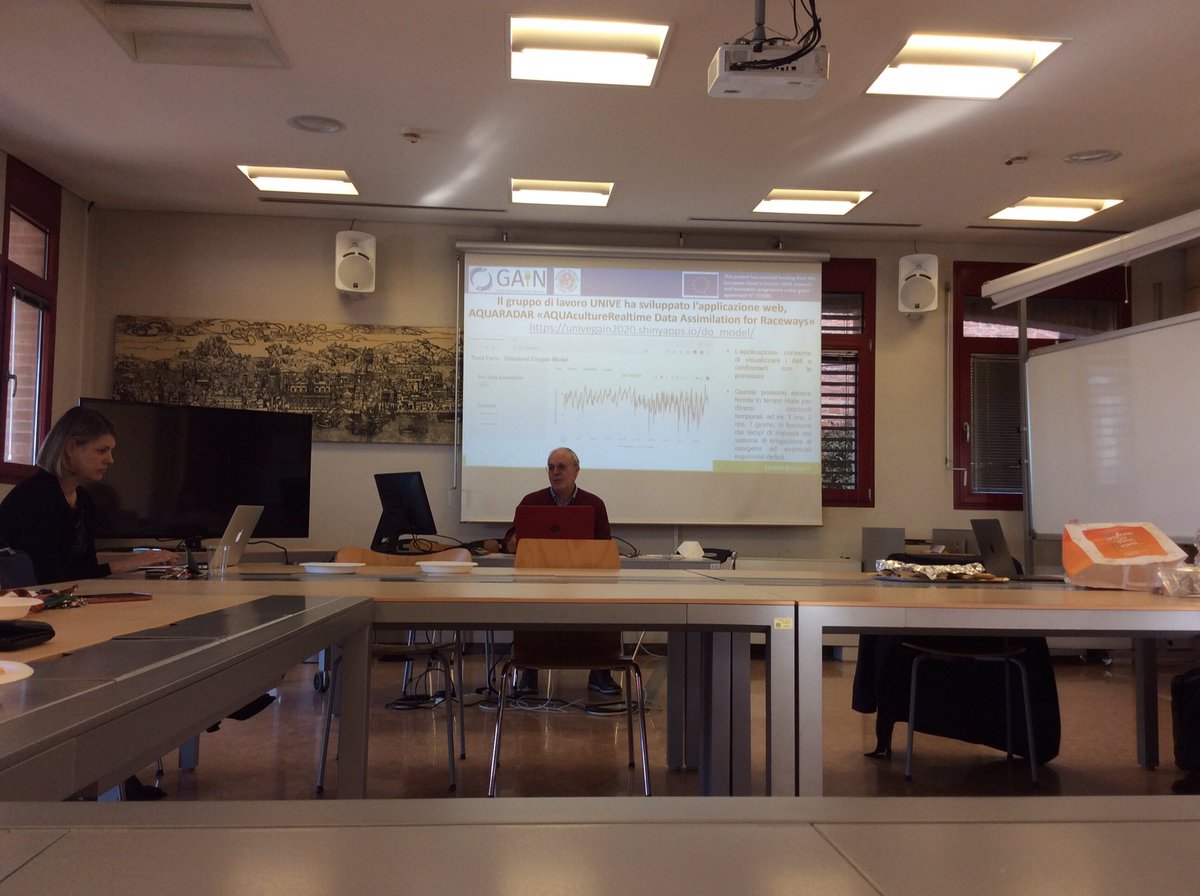 gain2020's tweet photo. Results still being shared. Lunch break seminar time at @CaFoscari #foodlab #acquaculture #precisionfarming #pff #data #model #foodandmodels https://t.co/mxIOROI25A