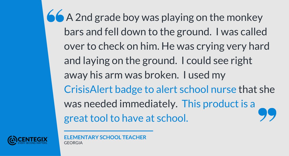 _CentegixOLD's tweet photo. Our CrisisAlert system empowers teachers and administrators to act and respond confidently in every situation, from the every day to the extreme. See more stories of CrisisAlert in Action: https://t.co/bBKQV0Yjd0
#schoolsafety #pushbuttonhelpcomes #CSC21 #CSCatEDspaces https://t.co/Ps3ZgDexyJ